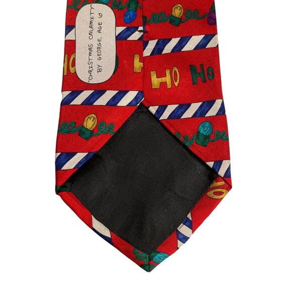Save The Children Christmas Calamity By George Age 8 Ho Ho Ho Necktie 100% Silk - Picture 6 of 8